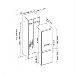 DE DIETRICH Kühl​-​Gefrierkombination Einbau - DRC 1775 ED
